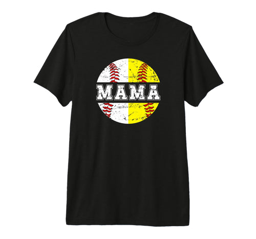 Mama Softball Baseball Mom Baseball T-Shirt - Graphic Print for Adults - T-Shirt, Sweatshirt, Hoodie
