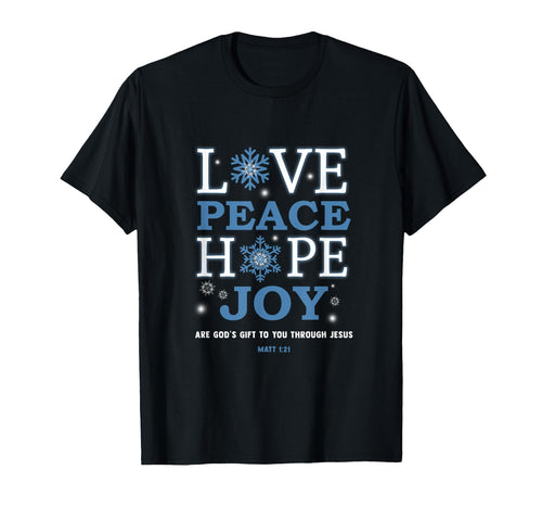 Christian Love Peace Hope Joy T-Shirt - Minimalist Print Men Women - T-Shirt, Sweatshirt, Hoodie