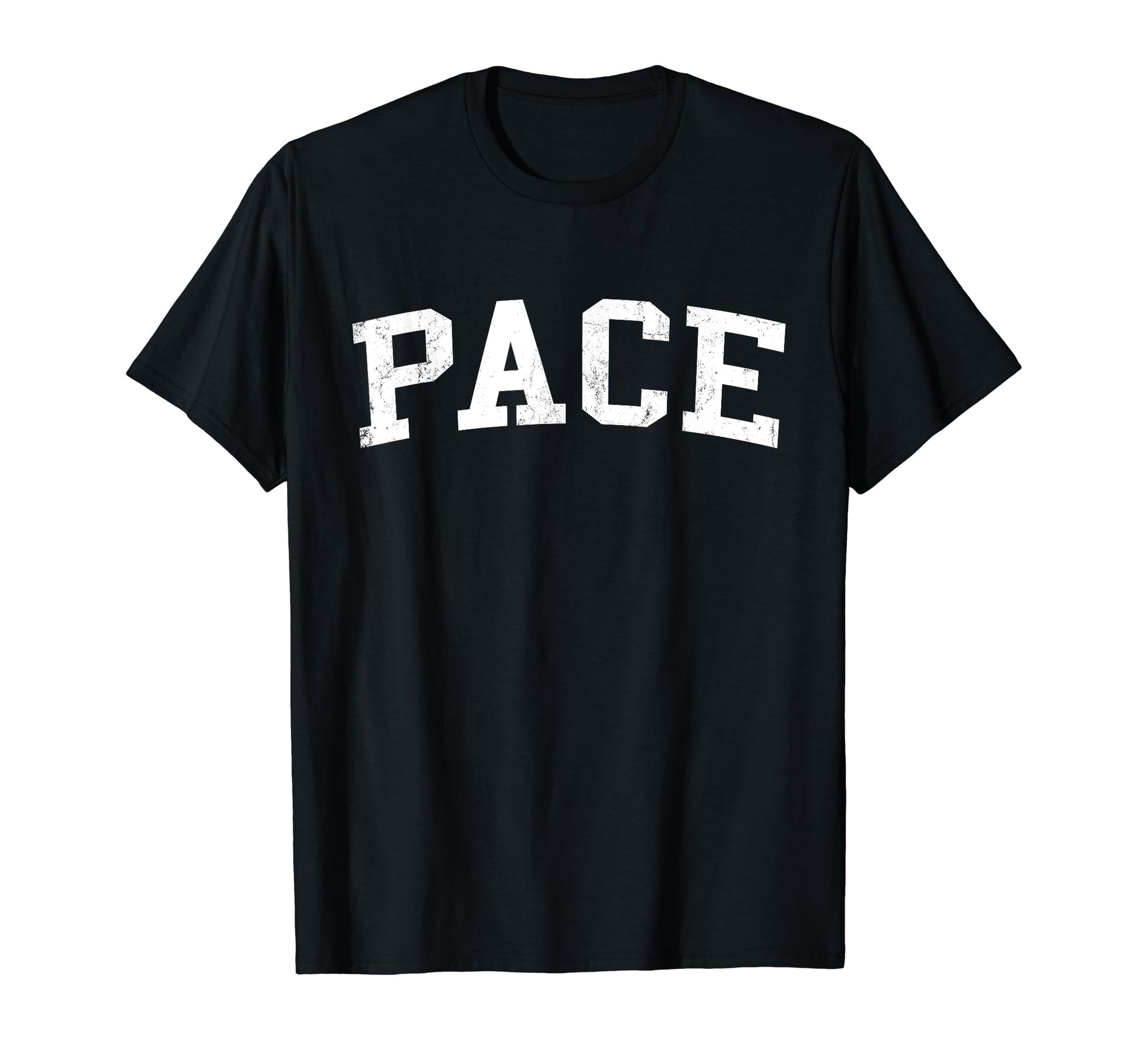 Pace Fl Distressed White Varsity T-Shirt - Minimalist Print for Adults - T-Shirt, Sweatshirt, Hoodie