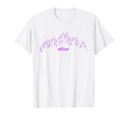 90S Grunge E E Offline Purple Flames T-Shirt - Aesthetic Graphic Men Women - T-Shirt, Sweatshirt, Hoodie