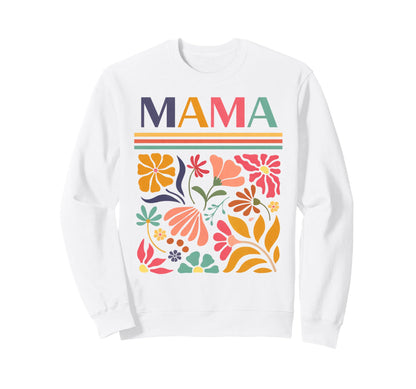 Mama Boho Floral Folk Art Flowers Sweatshirt - Aesthetic Graphic Unisex - T-Shirt, Sweatshirt, Hoodie