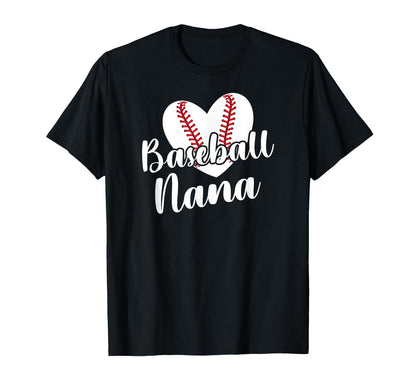 Baseball Nana Grandma Heart Baseball T-Shirt - Streetwear Style Men Women - T-Shirt, Sweatshirt, Hoodie