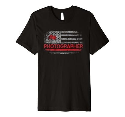 Photographer Usa American Flag T-Shirt - Custom Art Print for Adults - T-Shirt, Sweatshirt, Hoodie