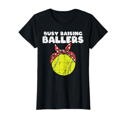 Busy Raising Ballers Tennis Ball T-Shirt - Aesthetic Graphic Unisex - T-Shirt, Sweatshirt, Hoodie