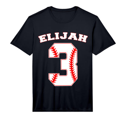 Elijah Baseball Name Three Years 3Rd T-Shirt - Custom Art Print Unisex - T-Shirt, Sweatshirt, Hoodie