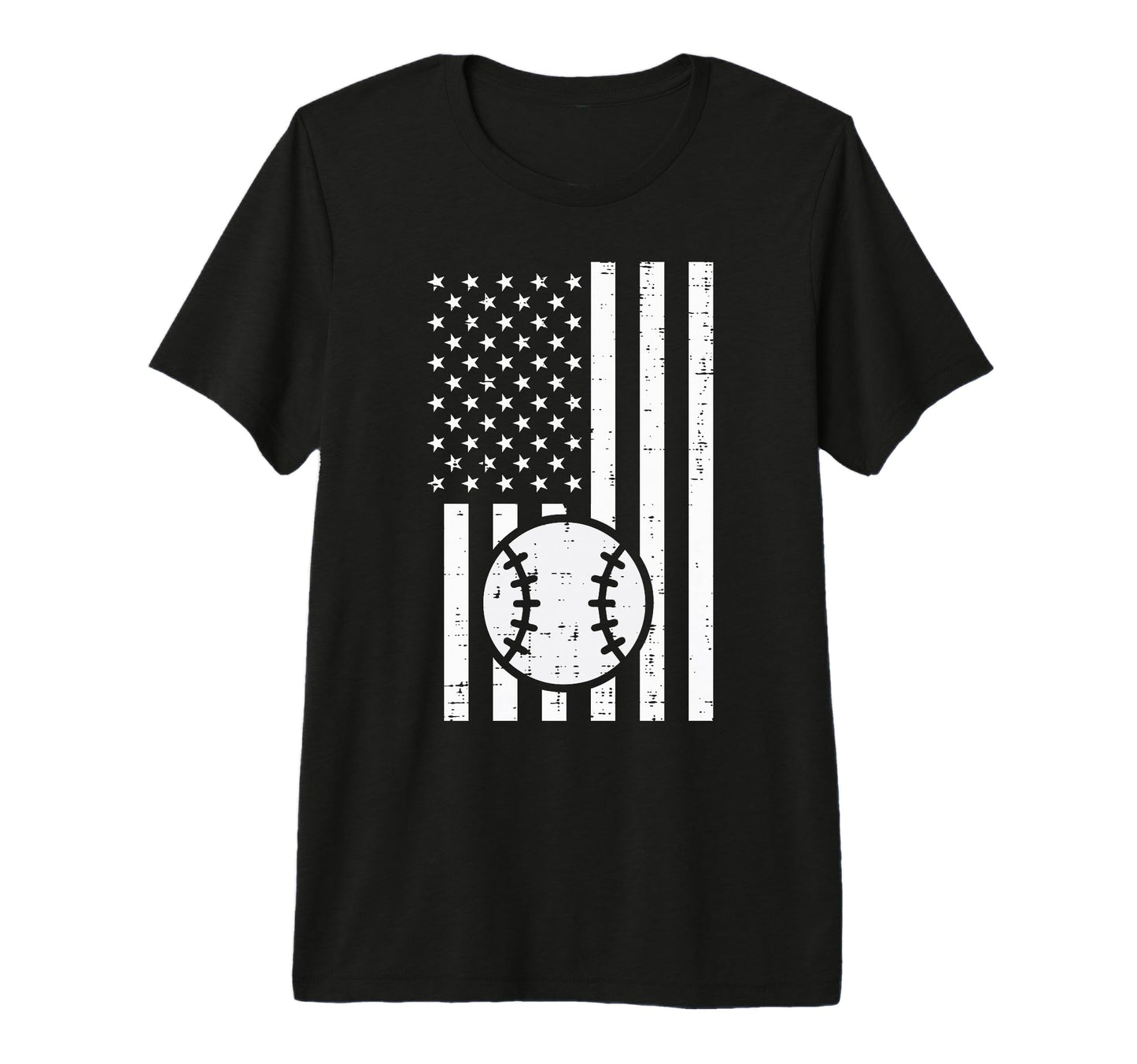 White Flag Baseball Patriotic Coach T-Shirt - Custom Art Print Men Women - T-Shirt, Sweatshirt, Hoodie