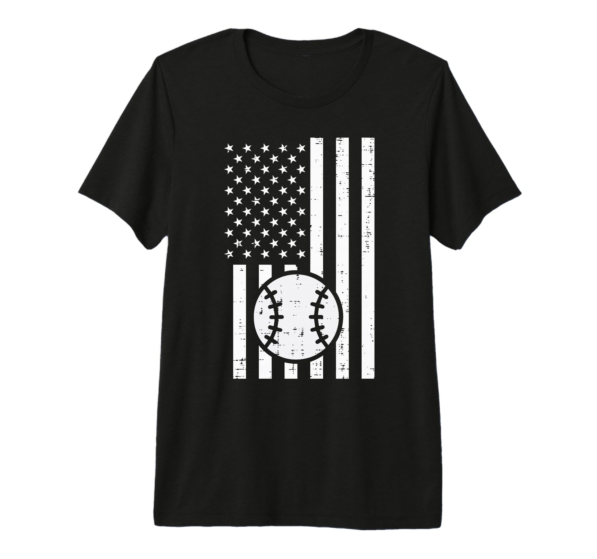 White Flag Baseball Patriotic Coach T-Shirt - Custom Art Print Men Women - T-Shirt, Sweatshirt, Hoodie