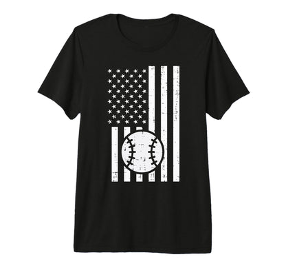 White Flag Baseball Patriotic Coach T-Shirt - Custom Art Print Men Women - T-Shirt, Sweatshirt, Hoodie