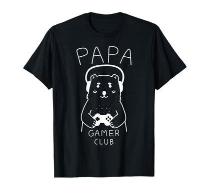 Papa Bear Gamer Club Funny T-Shirt - Casual Everyday Wear Men Women - T-Shirt, Sweatshirt, Hoodie