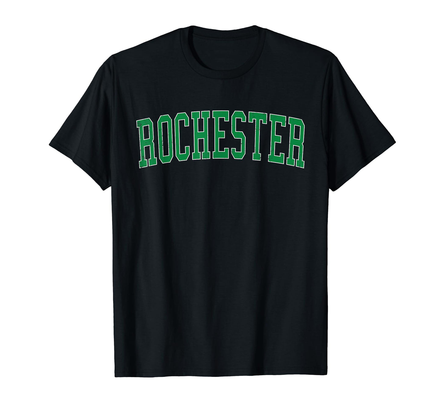 Rochester Nh Distressed Green Varsity T-Shirt - Novelty Apparel Unisex - T-Shirt, Sweatshirt, Hoodie