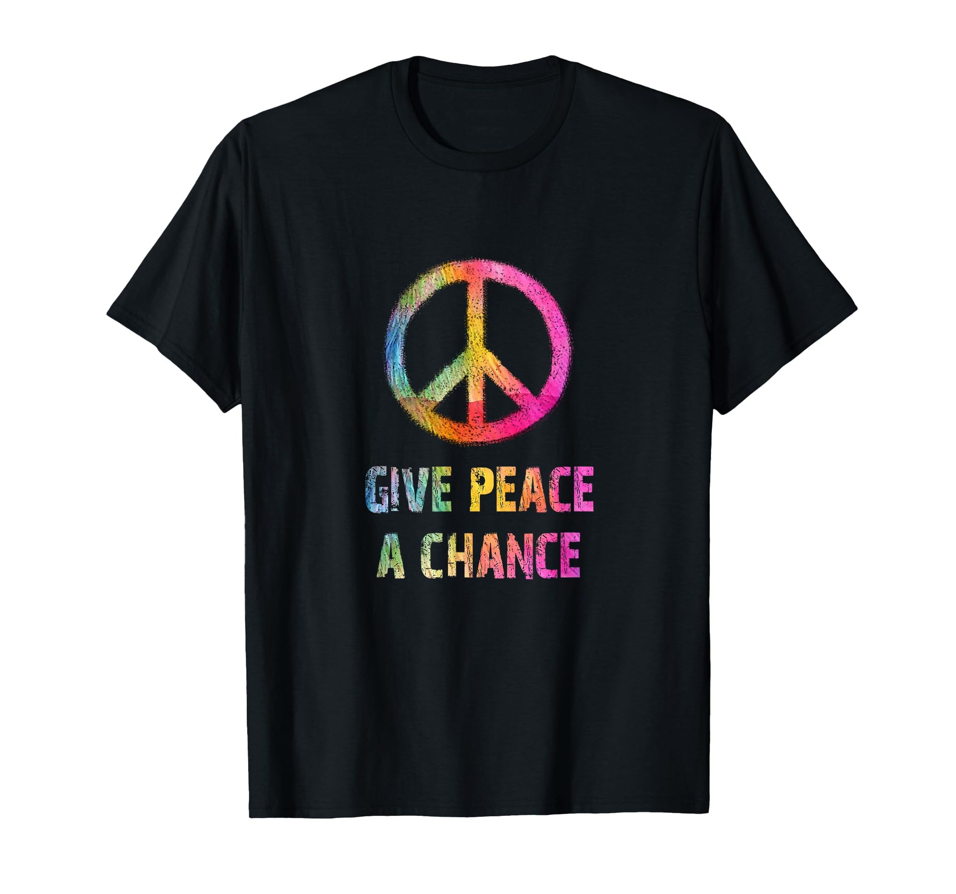 Hippie Tshirts Rainbow Give Peace Chance T-Shirt - Graphic Print Men Women - T-Shirt, Sweatshirt, Hoodie