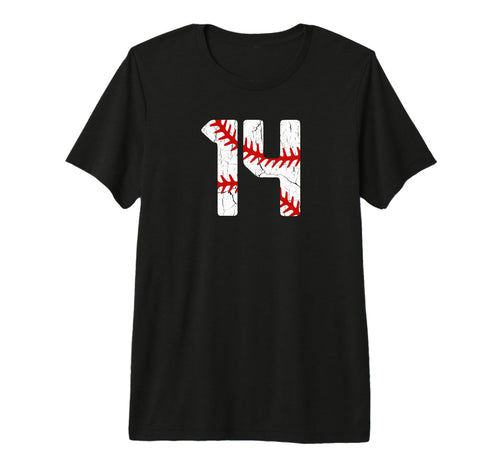 Baseball Player Jersey Number 14 14 T-Shirt - Unique Graphic for Adults - T-Shirt, Sweatshirt, Hoodie