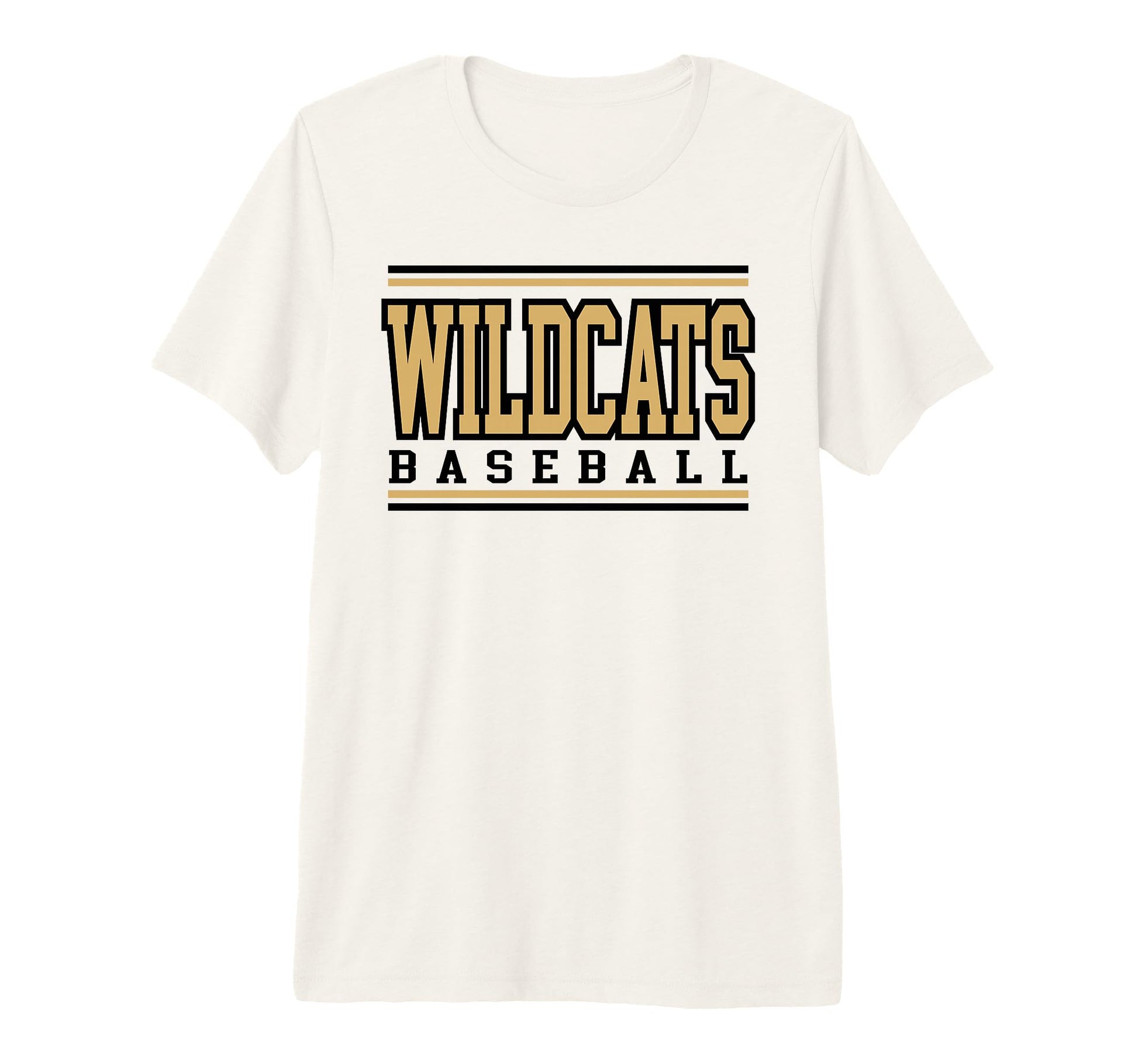 Wildcats Baseball Mom Game Day Gold T-Shirt - Streetwear Style Men Women - T-Shirt, Sweatshirt, Hoodie