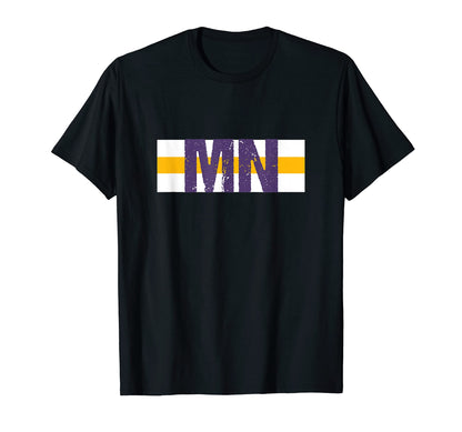 Minnesota Purple Yellow Striped Mn T-Shirt - Unique Graphic for Adults - T-Shirt, Sweatshirt, Hoodie