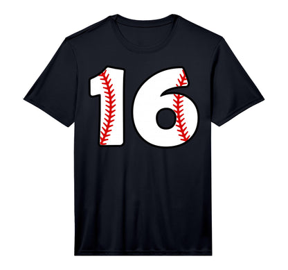 Sixteeth Birthday 16Th Baseball T-Shirt - Minimalist Print for Adults - T-Shirt, Sweatshirt, Hoodie