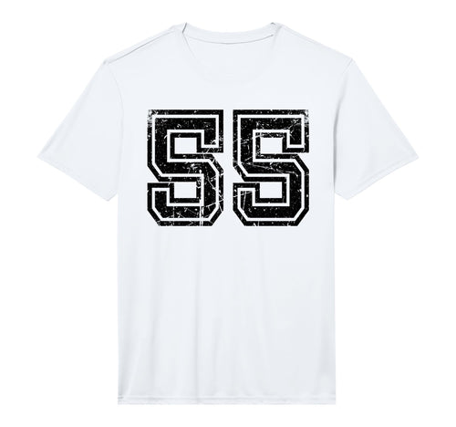 Number 55 Black Sports Team Varsity T-Shirt - Novelty Apparel Men Women - T-Shirt, Sweatshirt, Hoodie