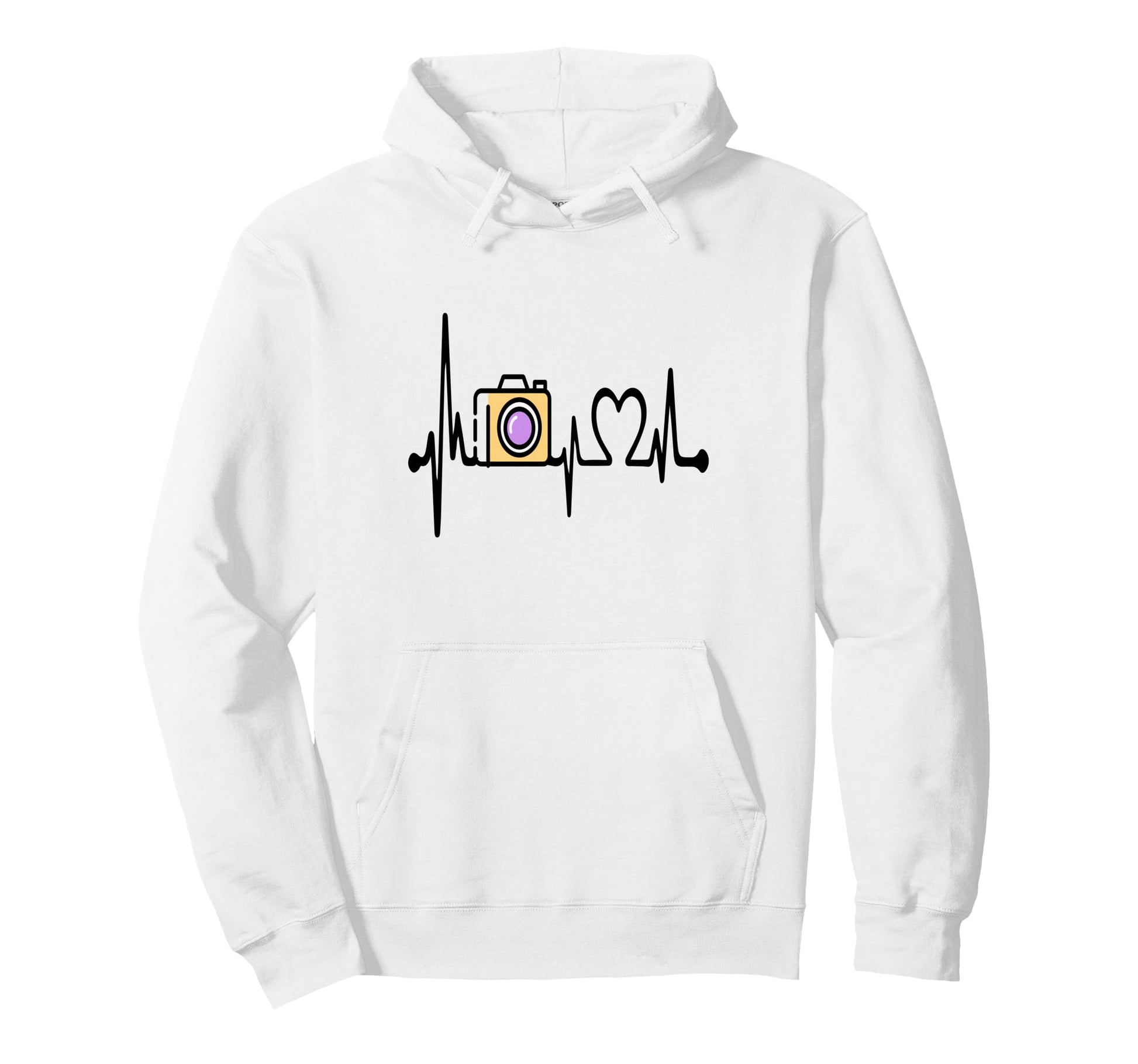 Womens Funny Camera Heartbeat Hoodie - Minimalist Print Men Women - T-Shirt, Sweatshirt, Hoodie