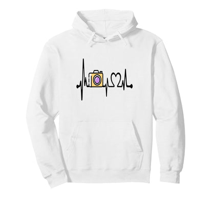 Womens Funny Camera Heartbeat Hoodie - Minimalist Print Men Women - T-Shirt, Sweatshirt, Hoodie
