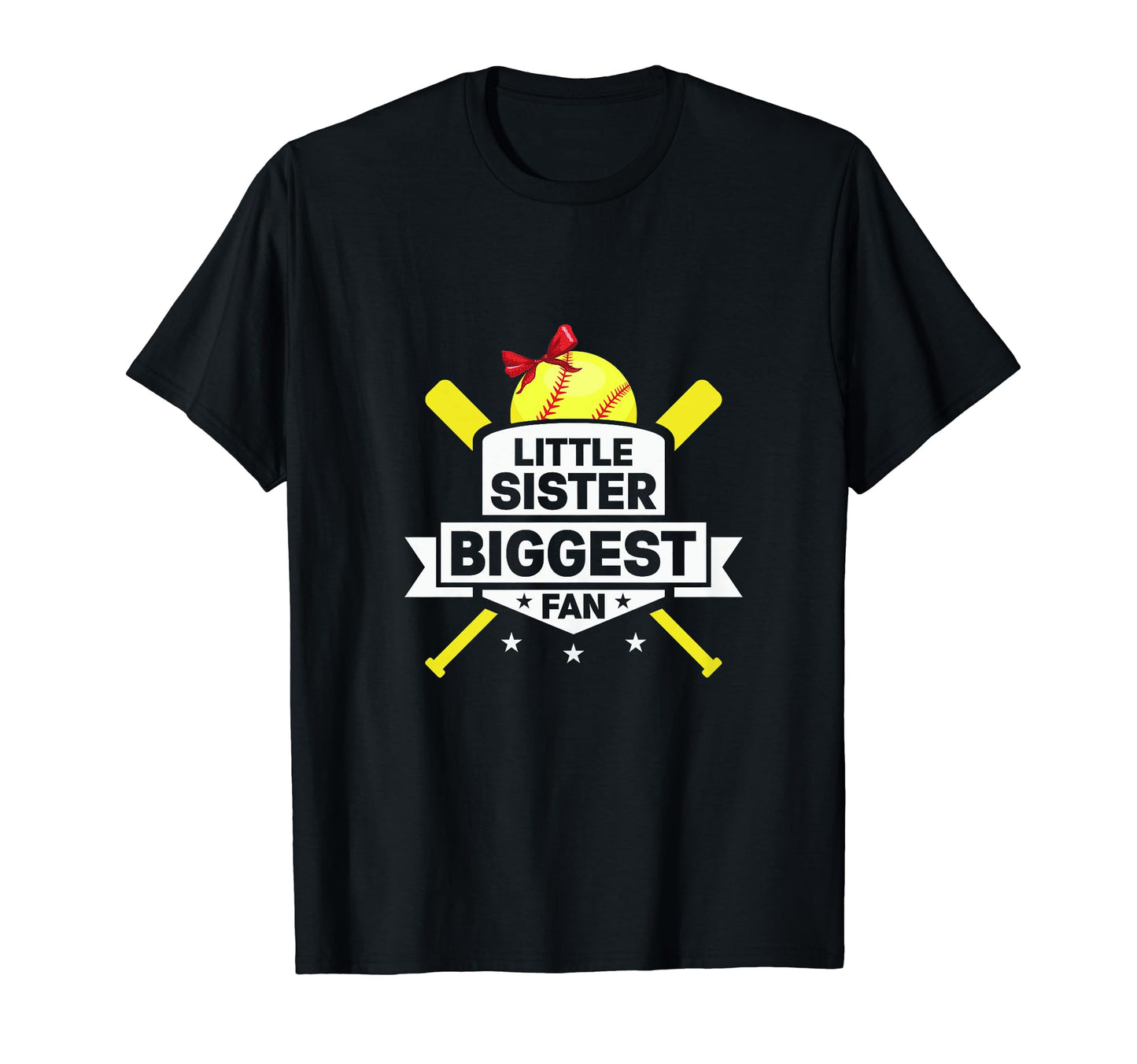 Little Sister Biggest Fan Softball T-Shirt - Trendy Graphic for Adults - T-Shirt, Sweatshirt, Hoodie