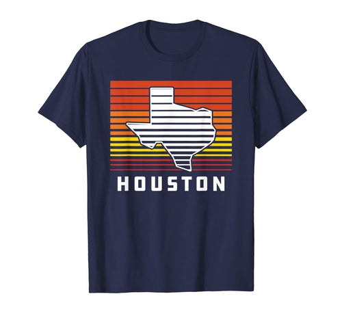 Houston Texas Sunset Gradient Stripes T-Shirt - Unique Graphic Men Women - T-Shirt, Sweatshirt, Hoodie
