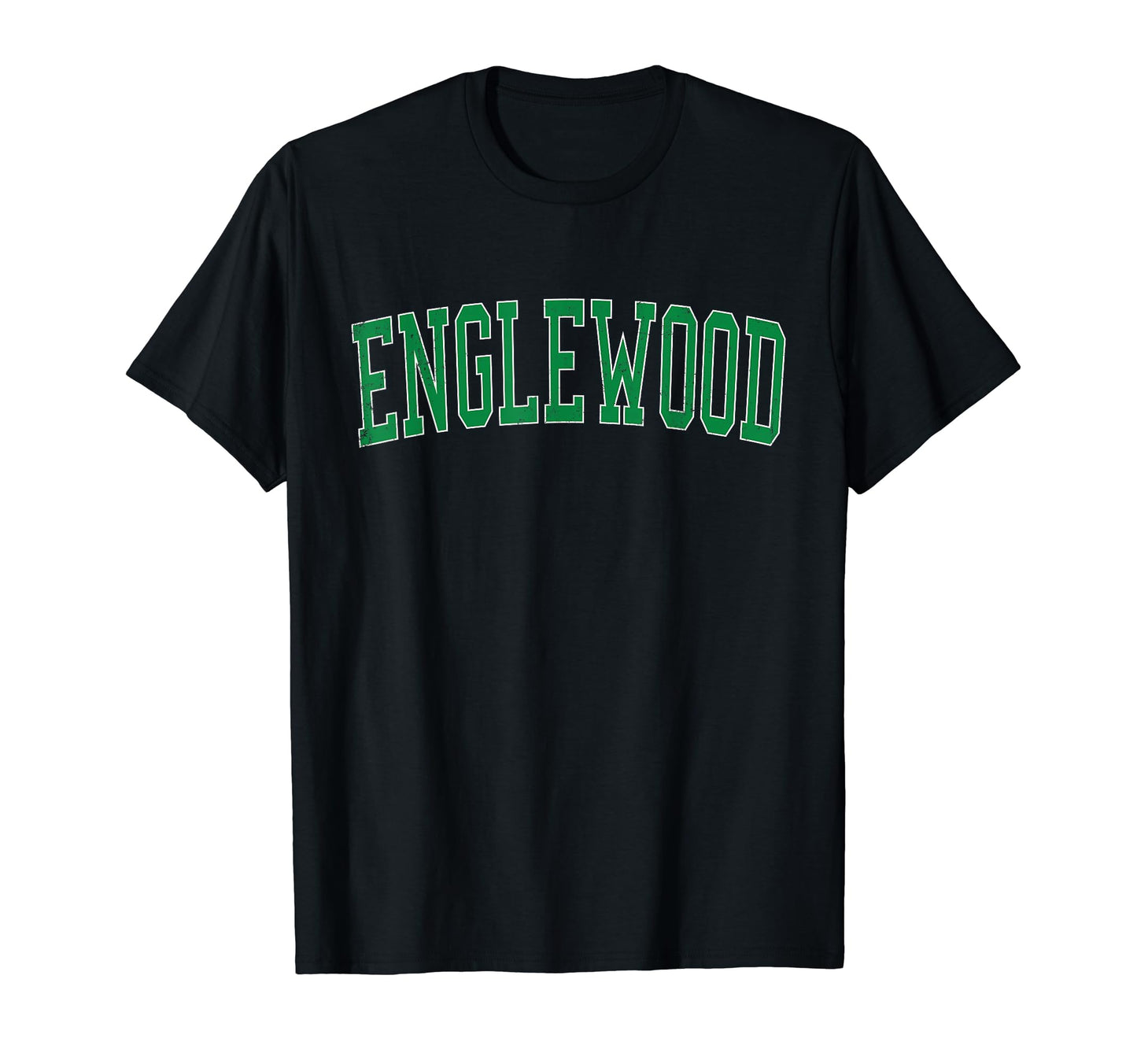 Englewood Oh Distressed Green Varsity T-Shirt - Streetwear Style for Adults - T-Shirt, Sweatshirt, Hoodie