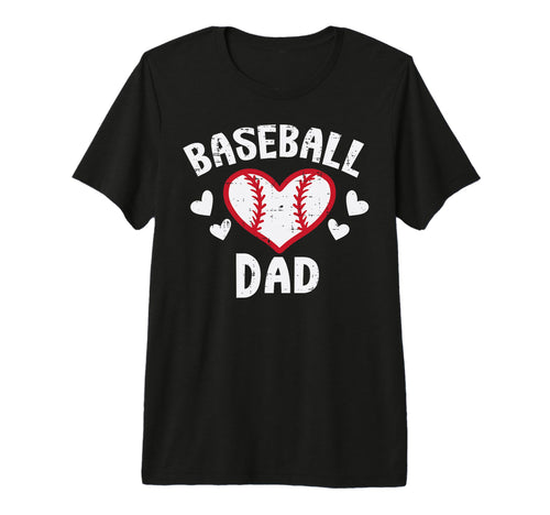 Baseball Dad Heart Family Matching T-Shirt - Novelty Apparel for Adults - T-Shirt, Sweatshirt, Hoodie