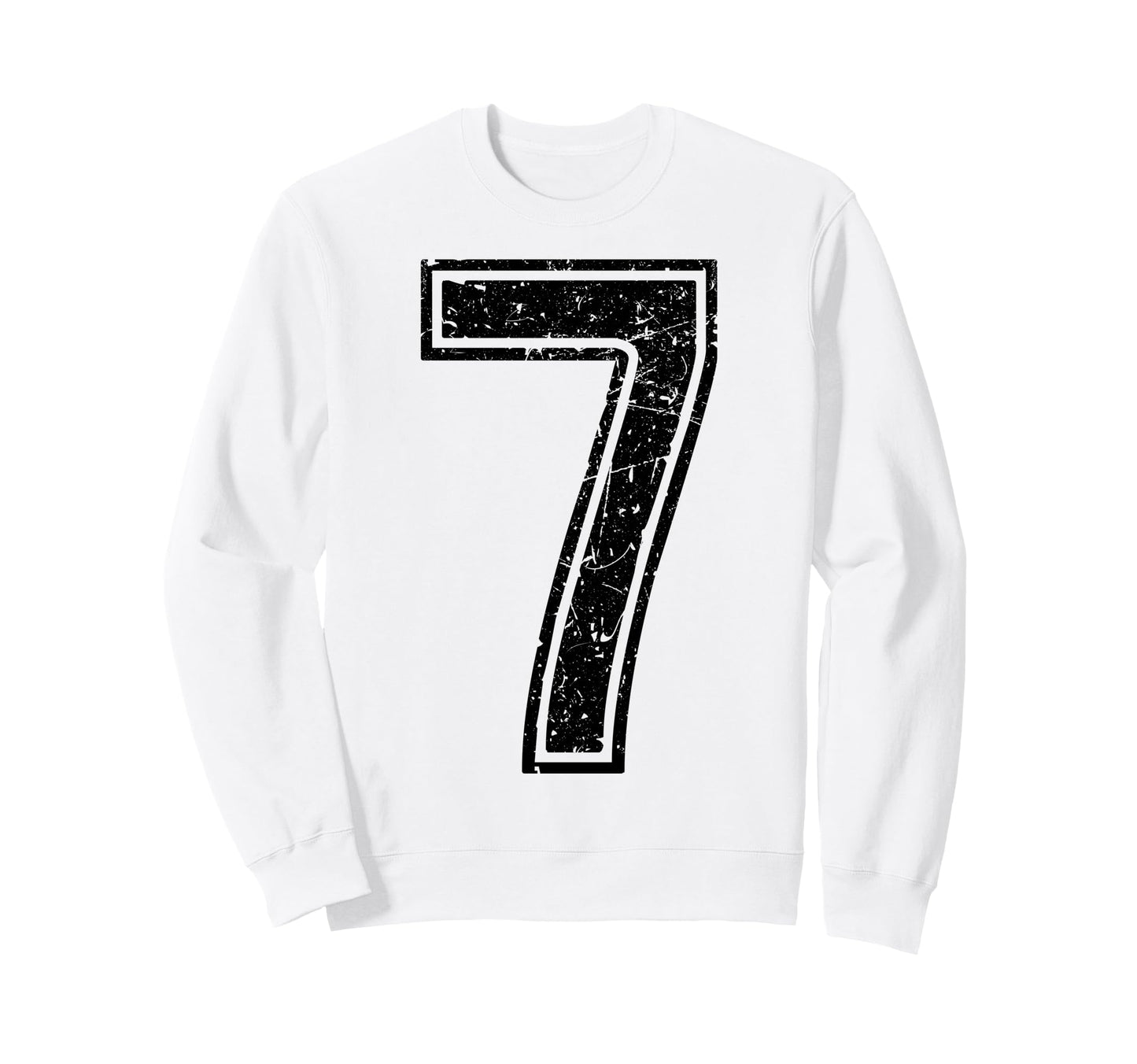 Number 7 Black Sports Team Sweatshirt - Custom Art Print Men Women - T-Shirt, Sweatshirt, Hoodie