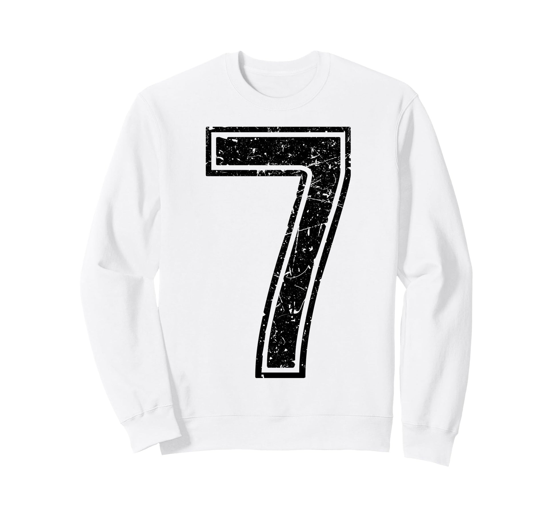 Number 7 Black Sports Team Sweatshirt - Custom Art Print Men Women - T-Shirt, Sweatshirt, Hoodie