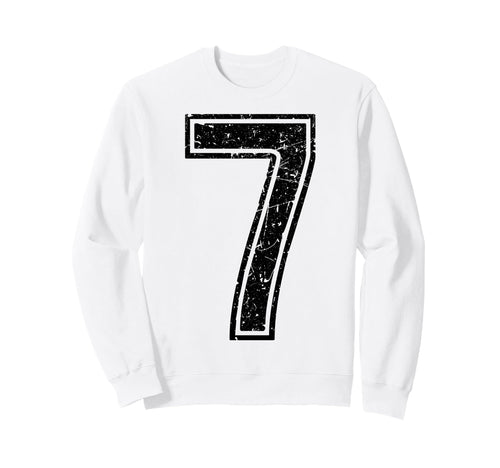 Number 7 Black Sports Team Sweatshirt - Custom Art Print Men Women - T-Shirt, Sweatshirt, Hoodie