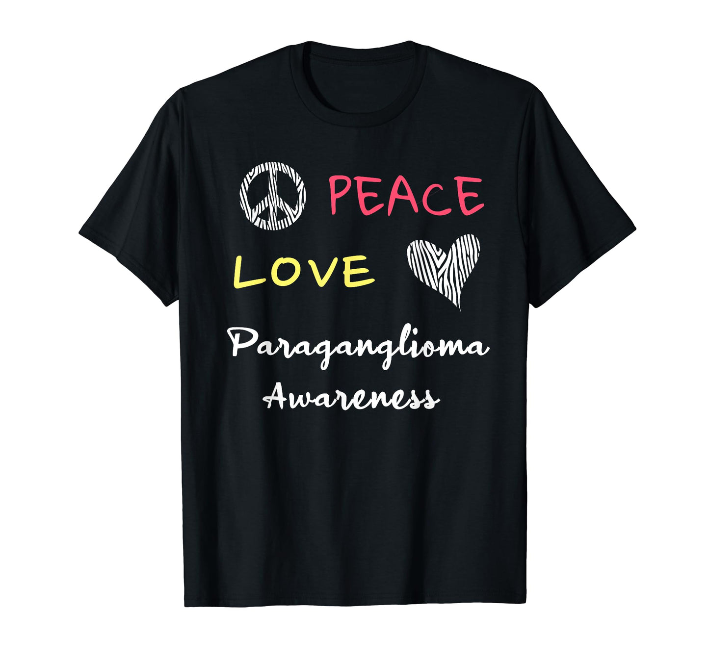 Paraganglioma Awareness Zebra Pattern T-Shirt - Trendy Graphic for Adults - T-Shirt, Sweatshirt, Hoodie