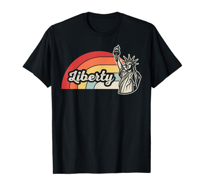 Liberty Statue Liberty Rainbow T-Shirt - Unique Graphic for Adults - T-Shirt, Sweatshirt, Hoodie