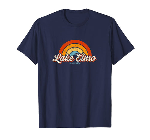 Lake Elmo Minnesota Mn Rainbow 70S T-Shirt - Custom Art Print for Adults - T-Shirt, Sweatshirt, Hoodie
