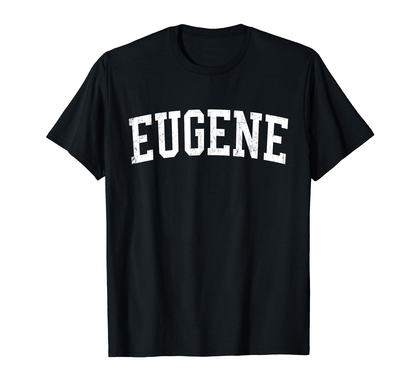 Eugene Or Distressed White Varsity T-Shirt - Trendy Graphic for Adults - T-Shirt, Sweatshirt, Hoodie