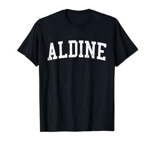 Aldine Tx Distressed White Varsity T-Shirt - Minimalist Print Unisex - T-Shirt, Sweatshirt, Hoodie