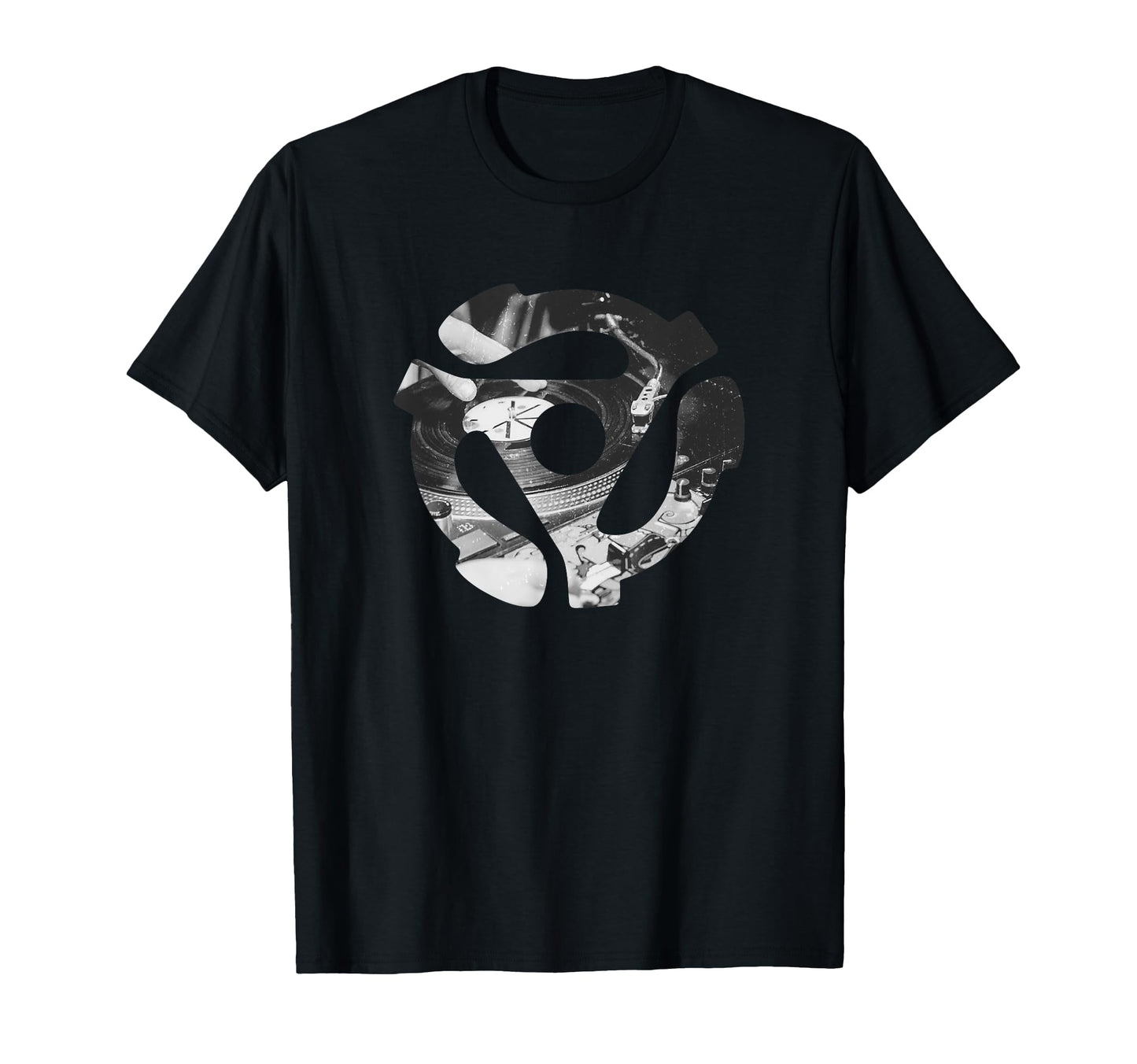 45 Rpm Record Adapter Insert Dj T-Shirt - Minimalist Print for Adults - T-Shirt, Sweatshirt, Hoodie