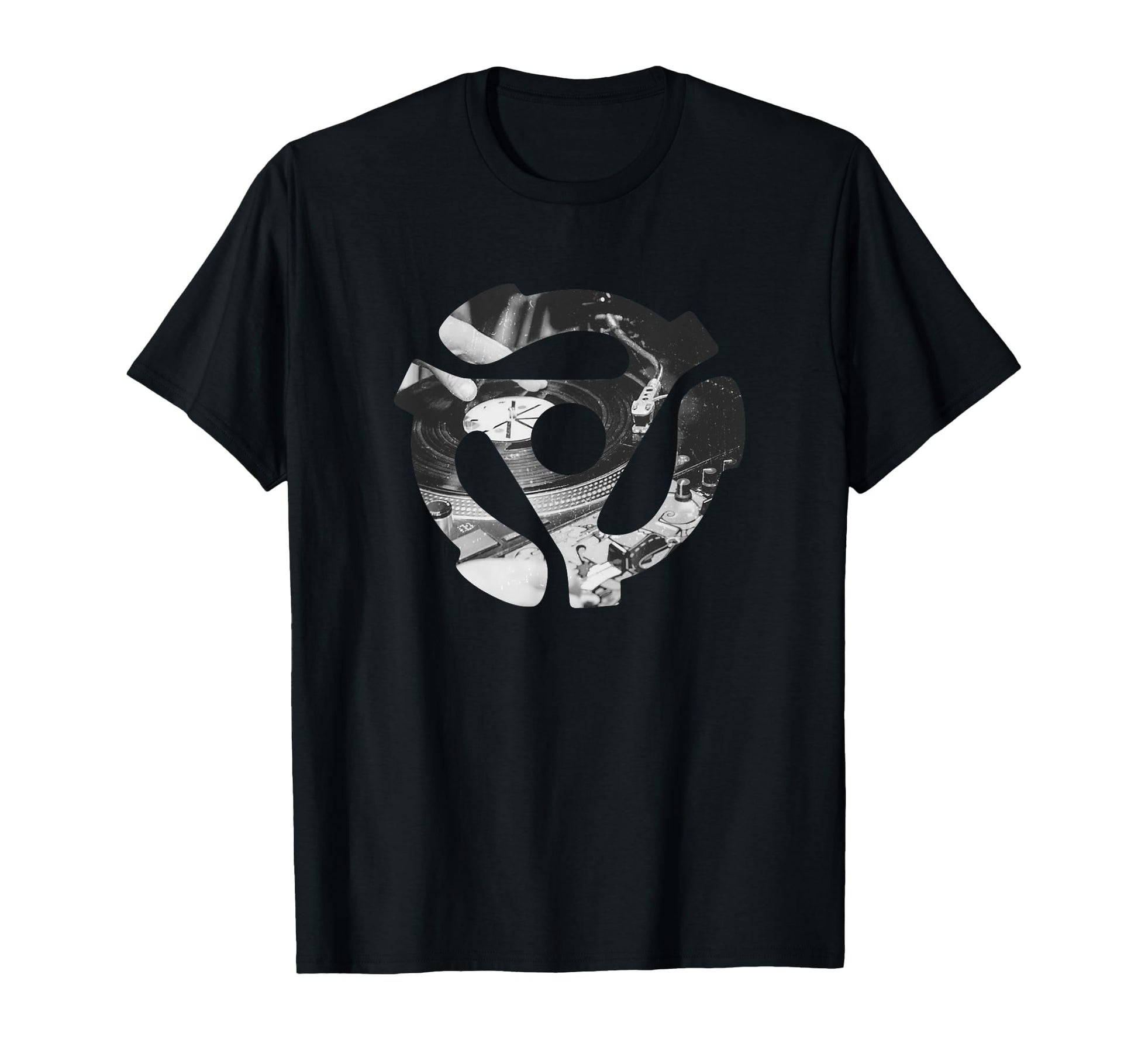 45 Rpm Record Adapter Insert Dj T-Shirt - Minimalist Print for Adults - T-Shirt, Sweatshirt, Hoodie