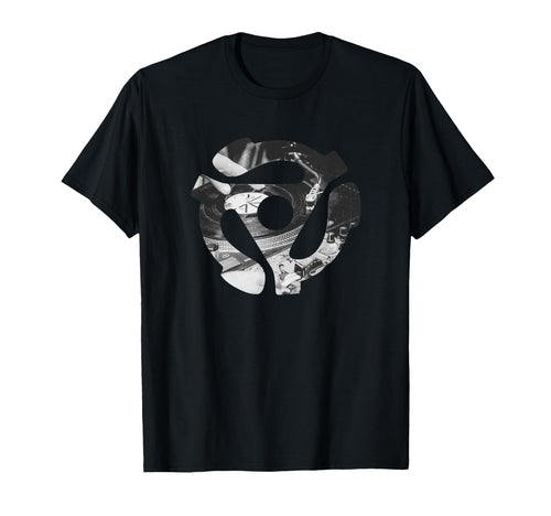 45 Rpm Record Adapter Insert Dj T-Shirt - Minimalist Print for Adults - T-Shirt, Sweatshirt, Hoodie