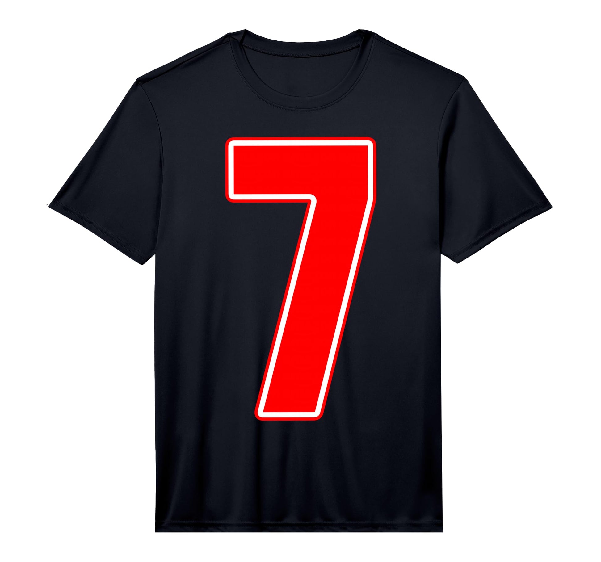 Red Sports Team Number 7 T-Shirt - Fun Novelty Design for Adults - T-Shirt, Sweatshirt, Hoodie