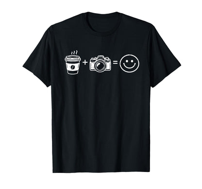 Funny Photographer Coffee Camera T-Shirt - Casual Everyday Wear for Adults - T-Shirt, Sweatshirt, Hoodie