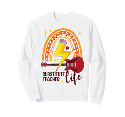 Substitute Teacher Life Boho Sweatshirt - Minimalist Print for Adults - T-Shirt, Sweatshirt, Hoodie