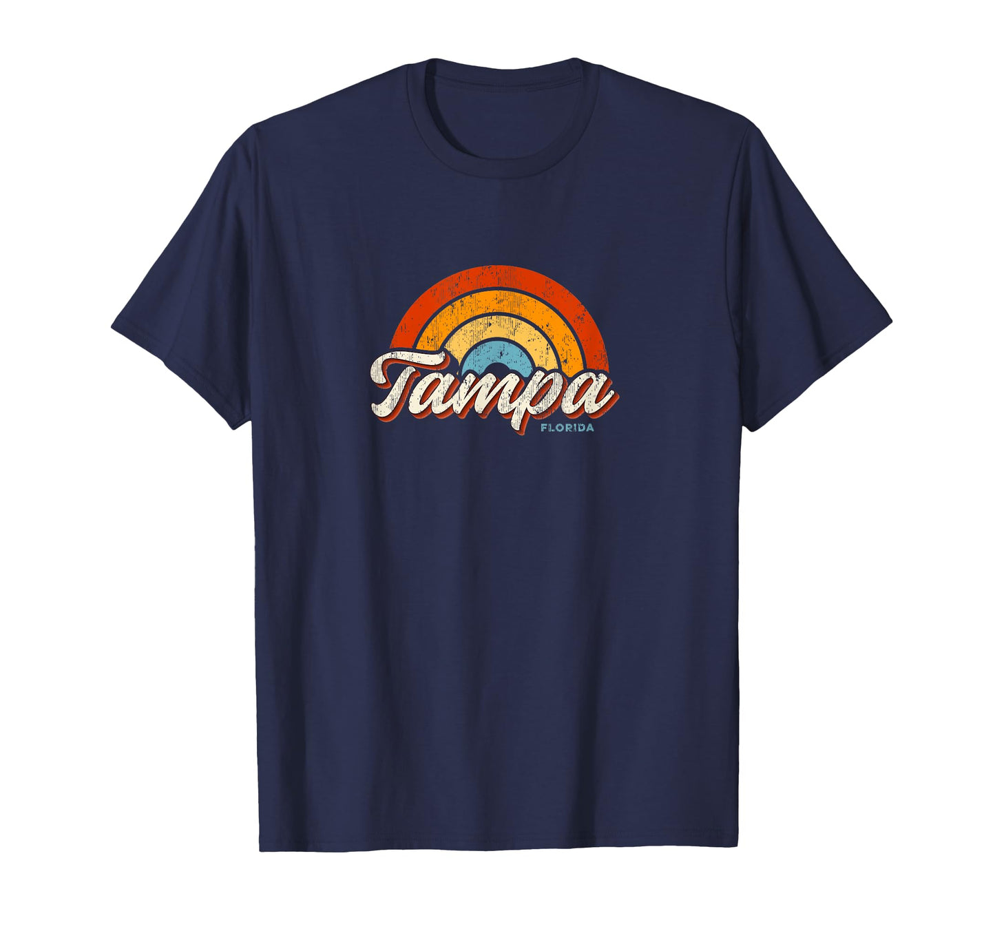 Tampa Florida Fl Rainbow 70S T-Shirt - Unique Graphic Unisex - T-Shirt, Sweatshirt, Hoodie