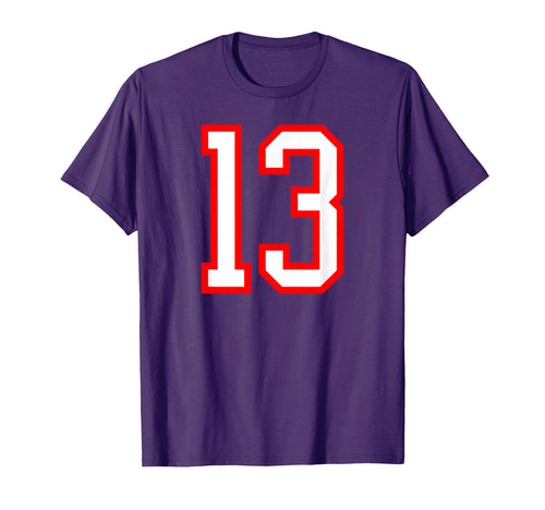 White Red Sports Team Number 13 T-Shirt - Trendy Graphic Unisex - T-Shirt, Sweatshirt, Hoodie