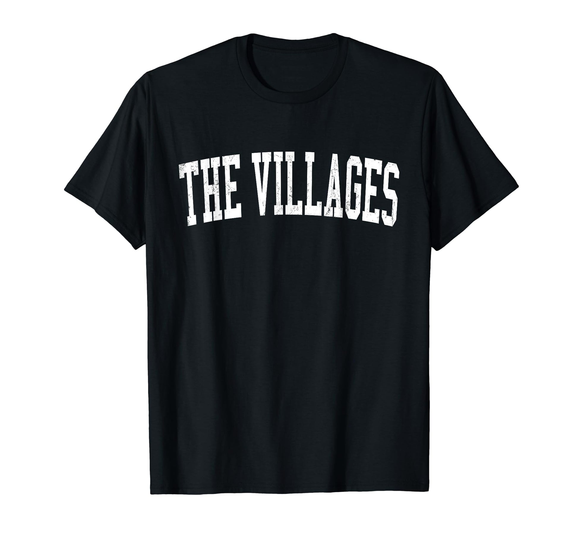 Villages Fl Distressed White Varsity T-Shirt - Unique Graphic Men Women - T-Shirt, Sweatshirt, Hoodie