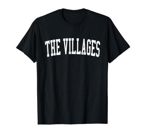 Villages Fl Distressed White Varsity T-Shirt - Unique Graphic Men Women - T-Shirt, Sweatshirt, Hoodie