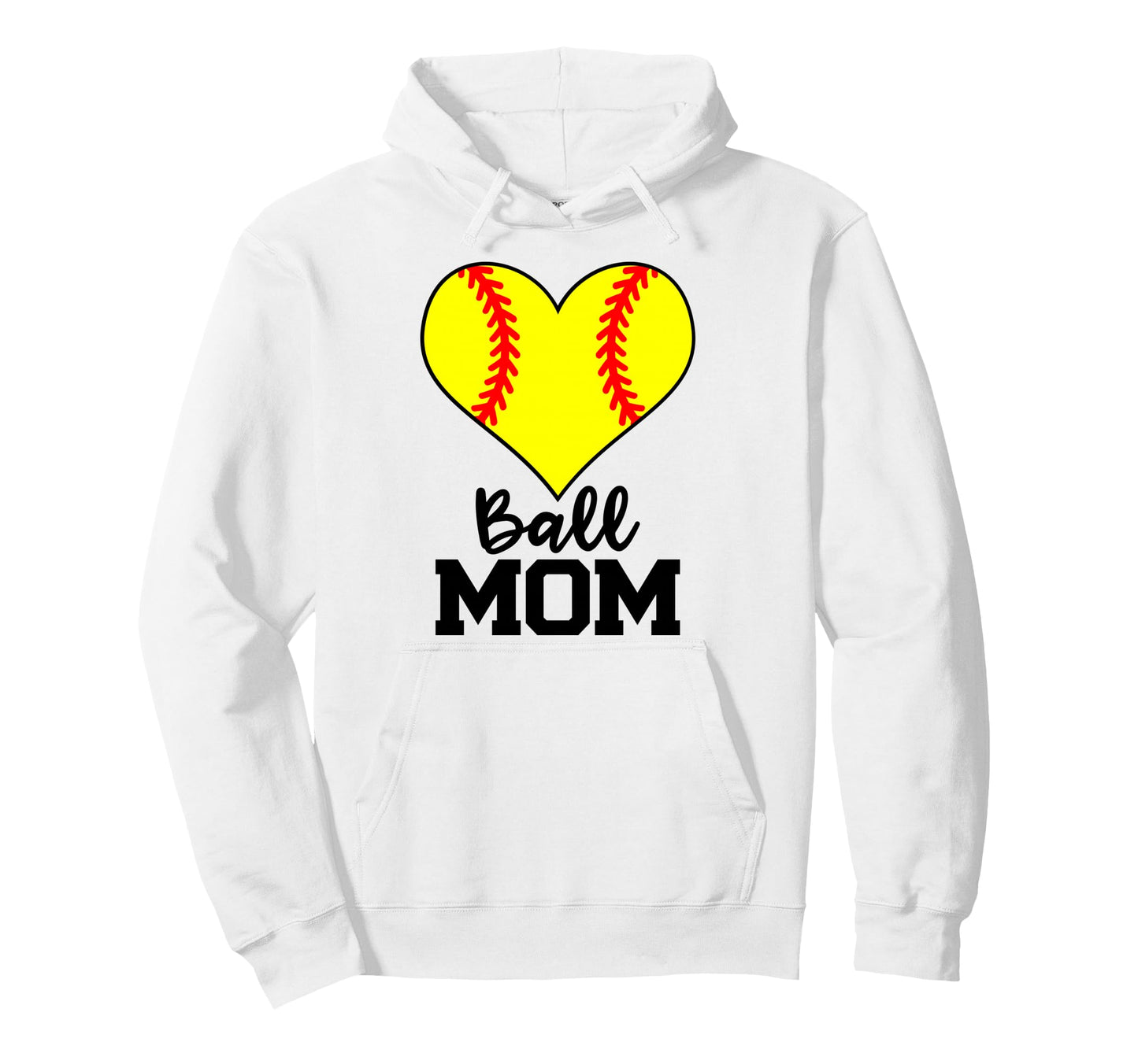 Ball Mom Funny Softball Player Mom Hoodie - Trendy Graphic for Adults - T-Shirt, Sweatshirt, Hoodie