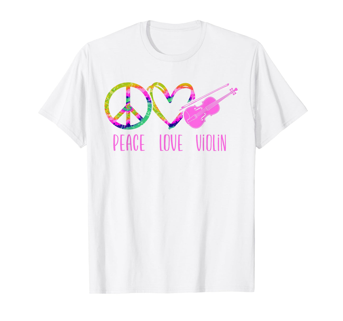 Violin Violinist Tie Dye Peace Love T-Shirt - Trendy Graphic for Adults - T-Shirt, Sweatshirt, Hoodie