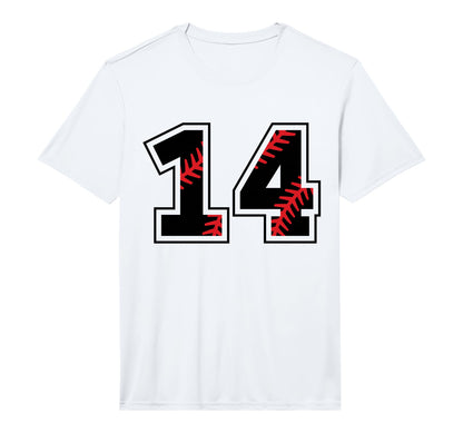 Number 14 Baseball Softball T-Shirt - Casual Everyday Wear Men Women - T-Shirt, Sweatshirt, Hoodie