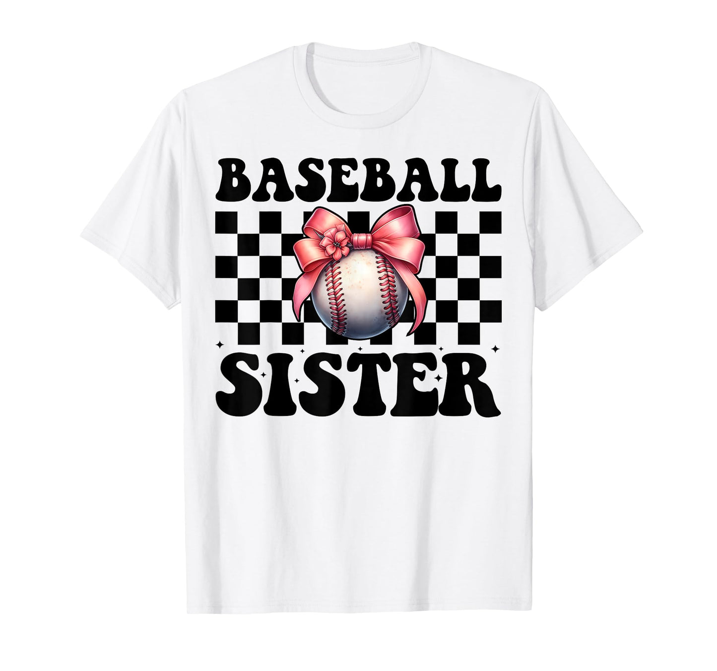 Baseball Sister Baseball Coquette Bow T-Shirt - Minimalist Print Unisex - T-Shirt, Sweatshirt, Hoodie