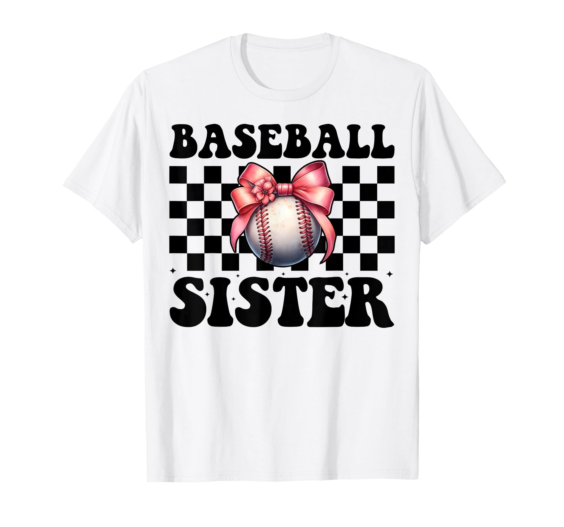 Baseball Sister Baseball Coquette Bow T-Shirt - Minimalist Print Unisex - T-Shirt, Sweatshirt, Hoodie
