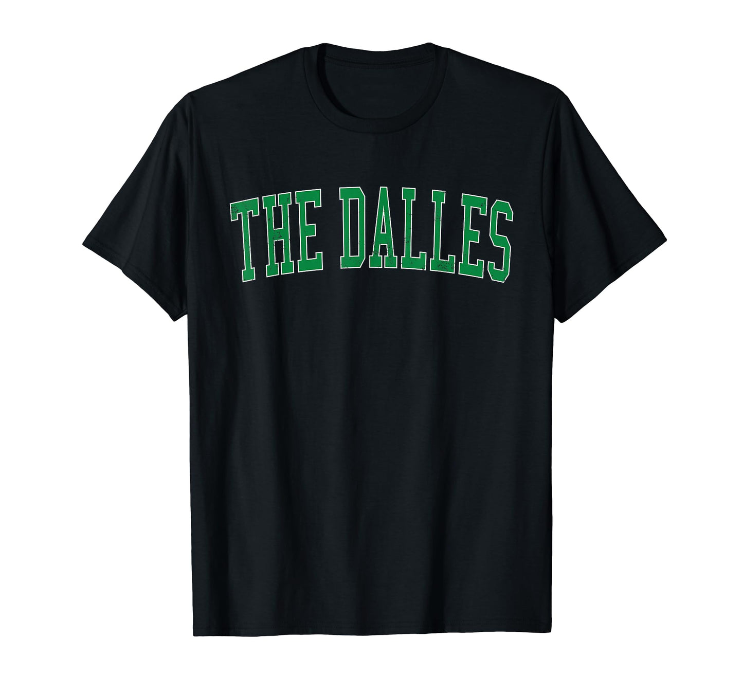 Dalles Or Distressed Green Varsity T-Shirt - Graphic Print Unisex - T-Shirt, Sweatshirt, Hoodie